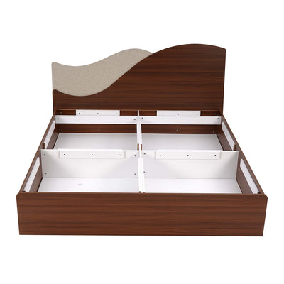 Nilkamal Wave Calipso King Bed With Storage (Classic Plank Walnut)