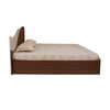 Nilkamal Wave Calipso Queen Bed With Storage (Classic Plank Walnut) - Side View with Pillows