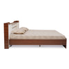 Nilkamal Hawk Calipso Queen Bed Without Storage (Classic Plank Walnut/White) - Side View with Pillows