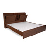 Nilkamal Tokyo Calipso Queen Bed Without Storage (Classic Plank Walnut) - Bed Slight Side View With Open Headboard