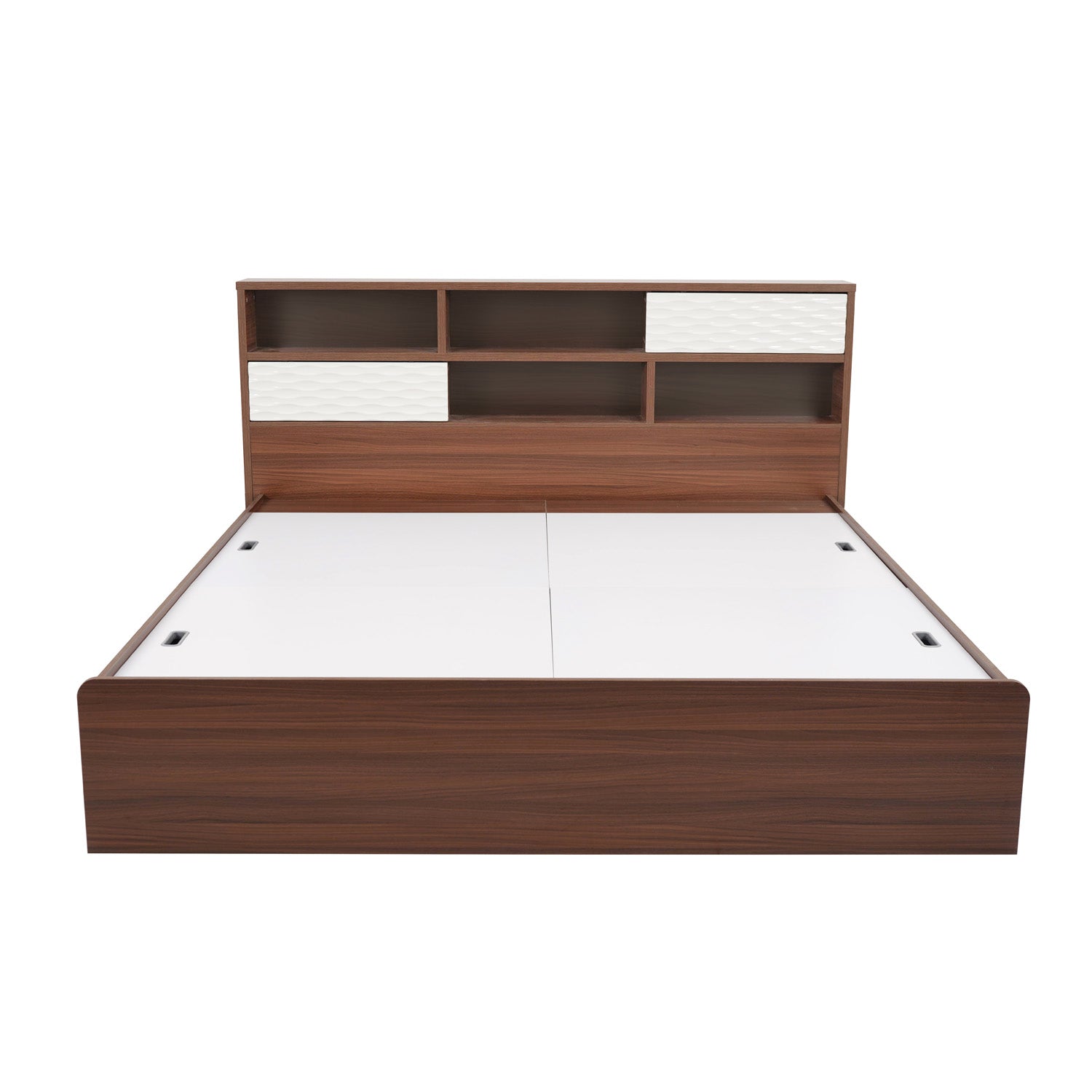 Nilkamal Drift Calipso King Bed Without Storage (Classic Plank Walnut/White)