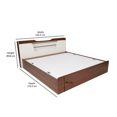 Nilkamal Hawk Calipso Queen Bed With Storage (Classic Plank Walnut/White)