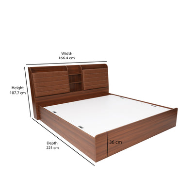 Nilkamal Tokyo Calipso Queen Bed With Storage (Classic Plank Walnut)