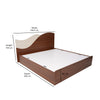 Nilkamal Wave Calipso Queen Bed With Storage (Classic Plank Walnut) - Size In Centimeter