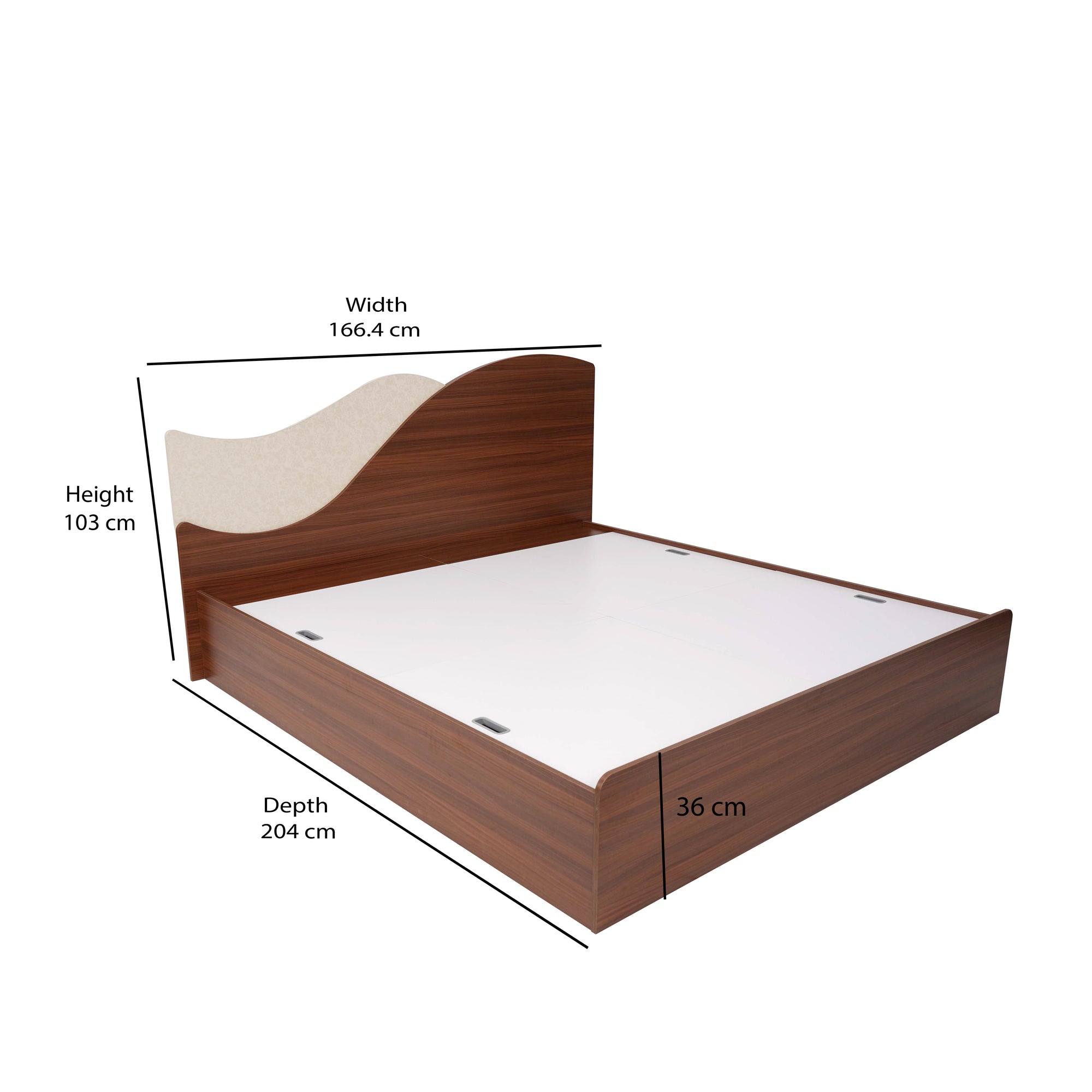 Nilkamal Wave Calipso Queen Bed With Storage (Classic Plank Walnut)