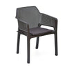 Nilkamal Captain Chairs and Mystique Glass Top Coffee Table Plastic Outdoor Set (Season Rust Brown)