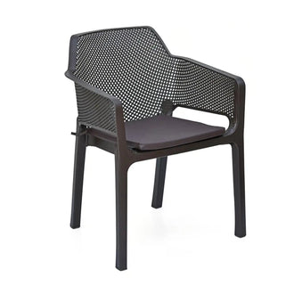 Nilkamal Captain Chairs and Mystique Glass Top Coffee Table Plastic Outdoor Set (Season Rust Brown)