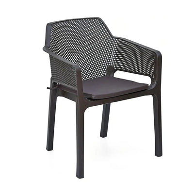 Nilkamal Captain Chairs and Glass Top Coffee Table Plastic Outdoor Set (Season Rust Brown & Weather Brown)