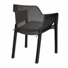 Nilkamal Captain Chairs and Mystique Glass Top Coffee Table Plastic Outdoor Set (Season Rust Brown)
