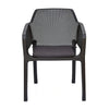 Nilkamal Captain Chairs and Mystique Glass Top Coffee Table Plastic Outdoor Set (Season Rust Brown)