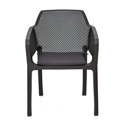 Nilkamal Captain Chair with Leatherette Cushion (Rust Brown) – Front View 2