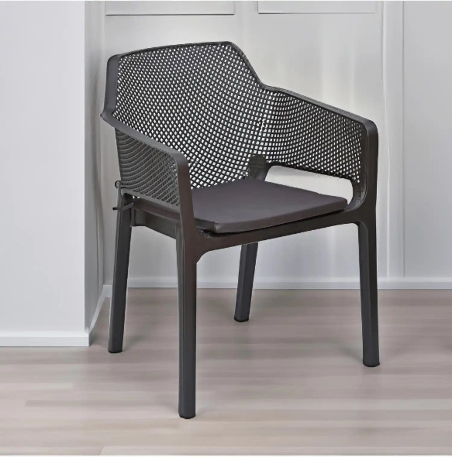 Nilkamal Captain Chair with Leatherette Cushion (Rust Brown) – Main View