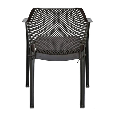 Nilkamal Captain Chairs and Glass Top Coffee Table Plastic Outdoor Set (Season Rust Brown & Weather Brown)