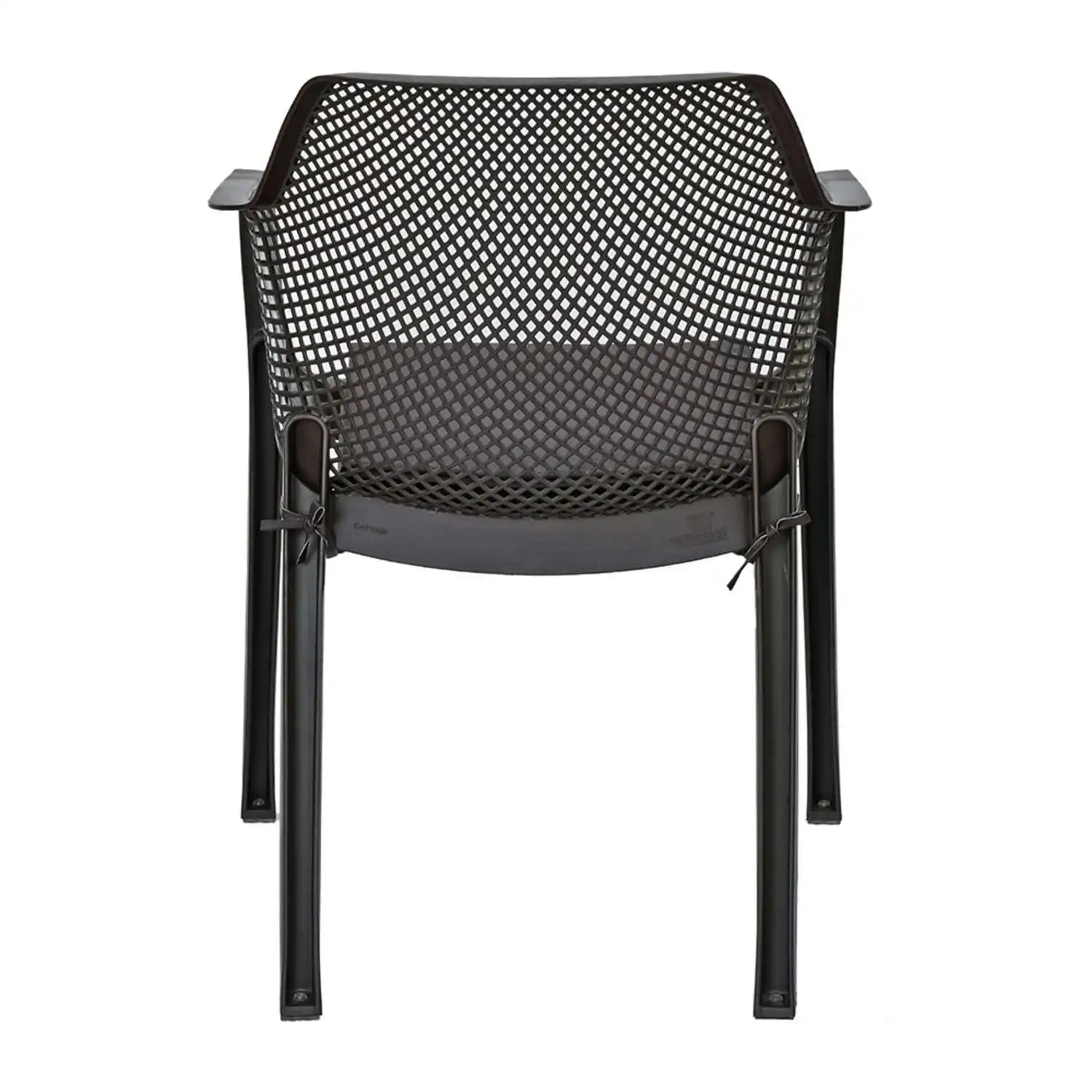 Nilkamal Captain Chair with Leatherette Cushion (Rust Brown) – Back View