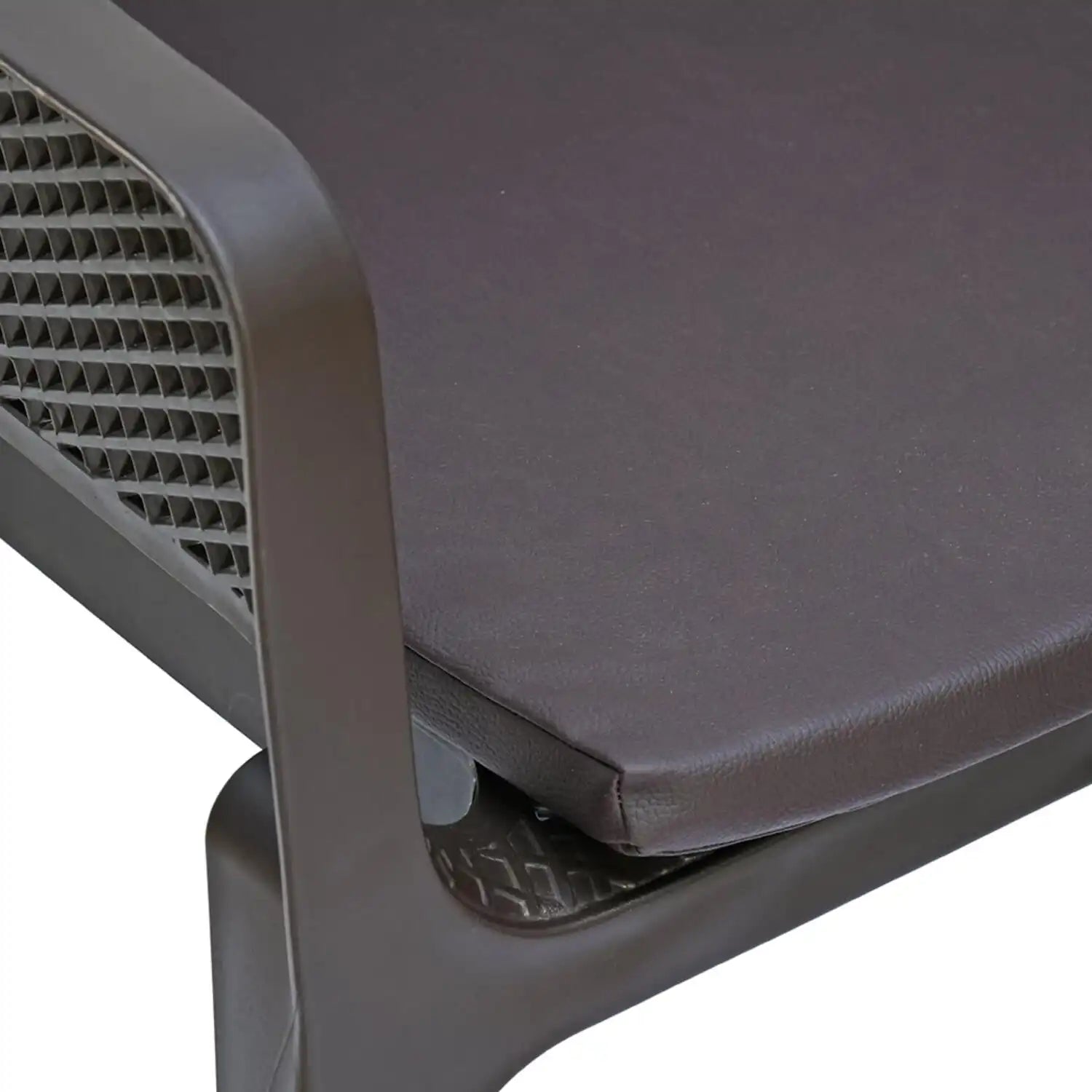 Nilkamal Captain Chair with Leatherette Cushion (Rust Brown) – Cushion Close-up View