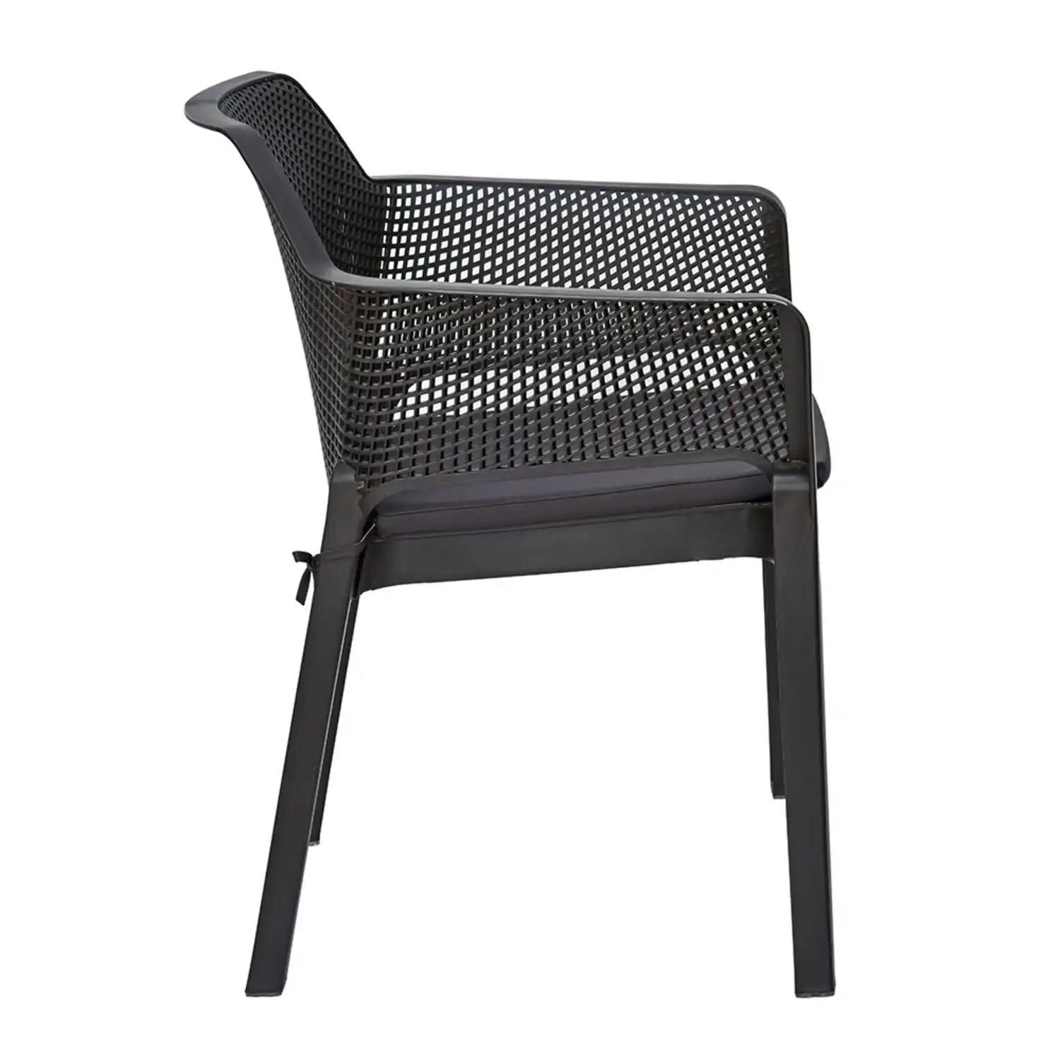 Nilkamal Captain Chair with Leatherette Cushion (Rust Brown) – Side Angle View