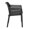 Nilkamal Captain Chairs and Mystique Glass Top Coffee Table Plastic Outdoor Set (Season Rust Brown)