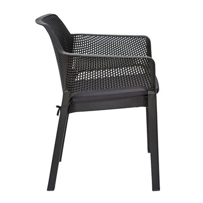 Nilkamal Captain Chair with Leatherette Cushion (Rust Brown) – Side Angle View