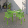 Nilkamal Orchid 1 + 4 Chair Plastic Dining Set (Green)