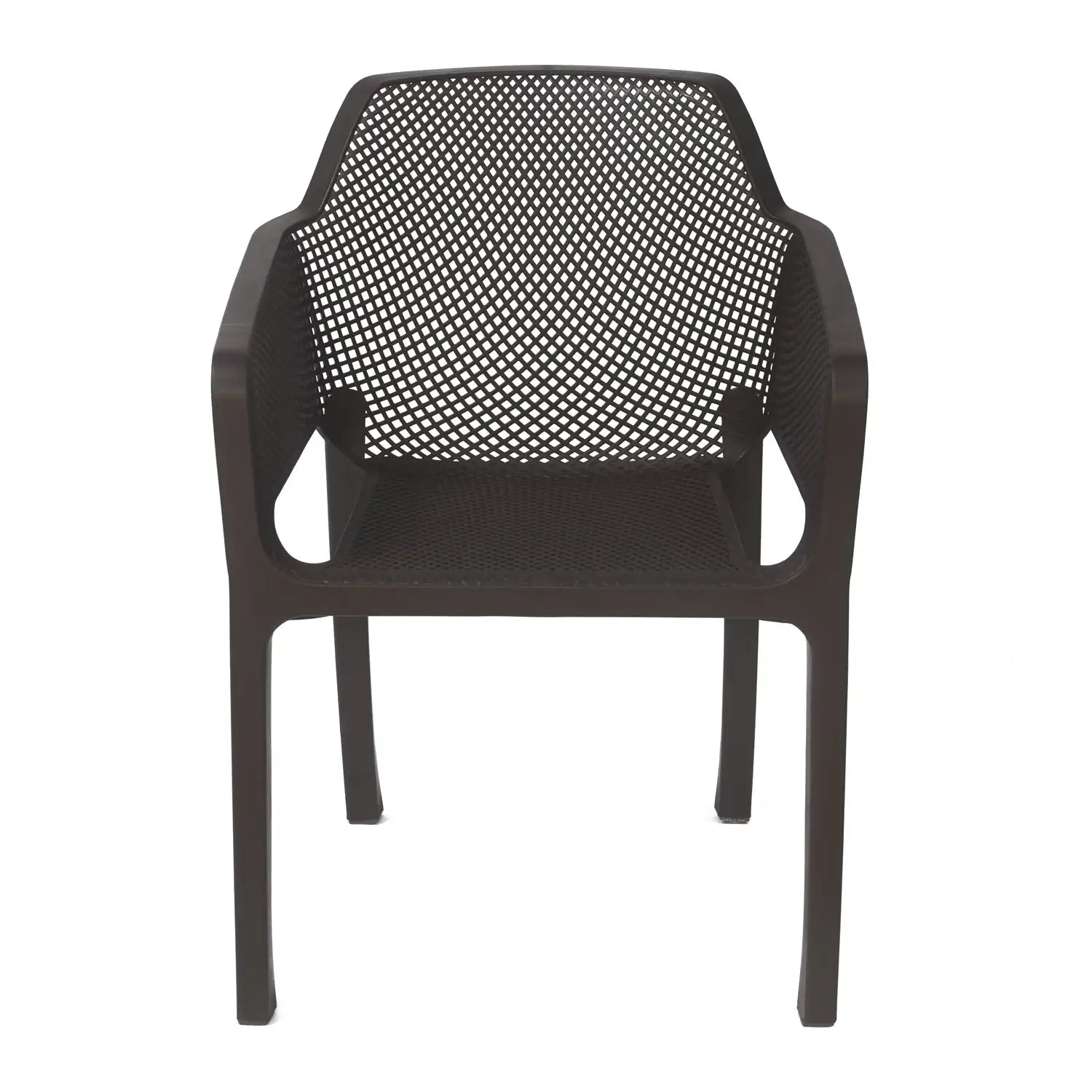 Nilkamal Captain Plastic Arm Chair (Season Rust Brown) - Front View