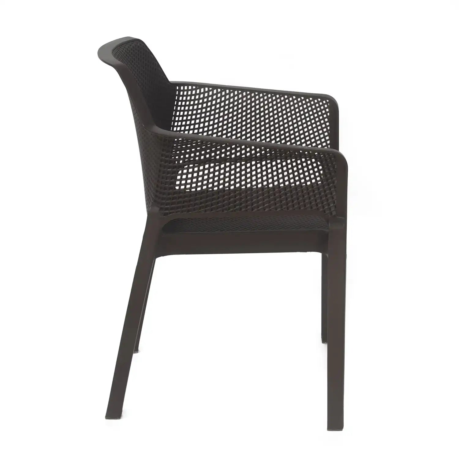 Nilkamal Captain Plastic Arm Chair (Season Rust Brown) - Side View