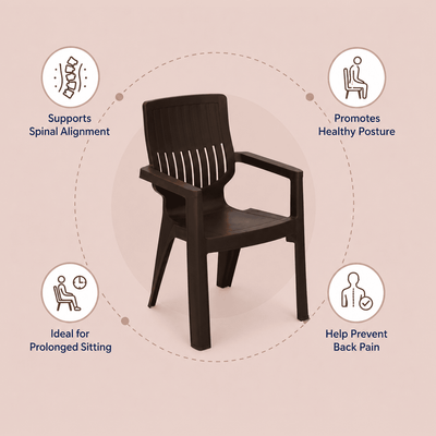 Nilkamal Ortho Comfort Plastic Arm Chair