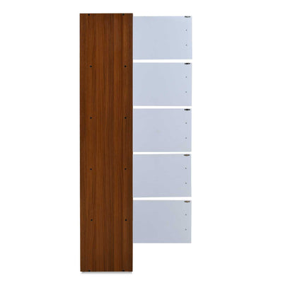 Nilkamal Sear 5 Tier Storage Cabinet (Classic Walnut & White)