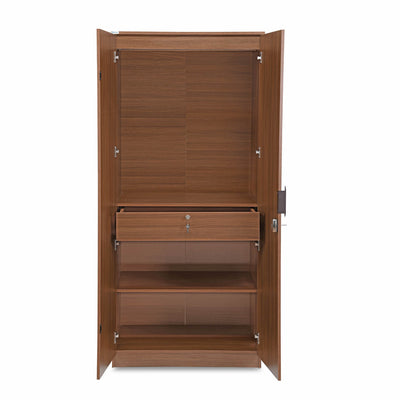 Nilkamal Milford 2 Door Wardrobe (Classic Walnut)