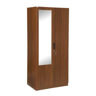 Nilkamal Milford 2 Door Wardrobe with Mirror (Classic Walnut)