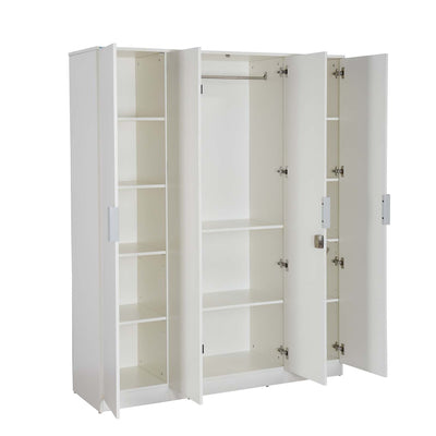 Nilkamal Joyce 4 Door Wardrobe (Frosty White)
