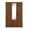 Nilkamal Milford 3 Door Wardrobe with Mirror (Classic Walnut)