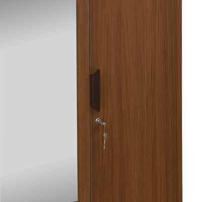 Nilkamal Milford 3 Door Wardrobe with Mirror (Classic Walnut)