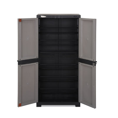 Nilkamal Freedom Large 18 (FMSC18) Shoe Rack Plastic Cabinet (Grey/Charcoal Grey)