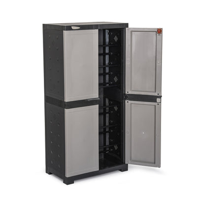 Nilkamal Freedom Large 18 (FMSC18) Shoe Rack Plastic Cabinet (Grey/Charcoal Grey)