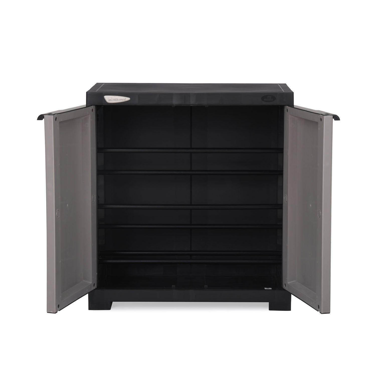 Nilkamal Freedom Mini 09 (FMSC09) Shoe Rack Plastic Cabinet (Grey/Charcoal Grey)