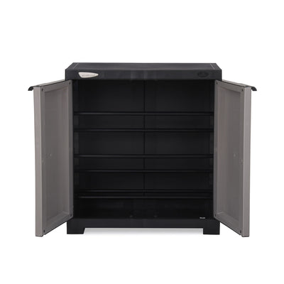 Nilkamal Freedom Mini 09 (FMSC09) Shoe Rack Plastic Cabinet (Grey/Charcoal Grey)