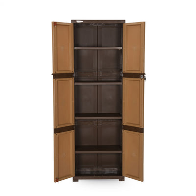Nilkamal Freedom Mini Medium (FML) Plastic Cabinet for Storage (Sandy & Dark Brown)