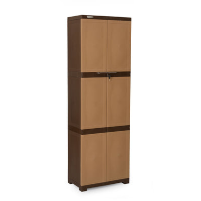 Nilkamal Freedom Mini Medium (FML) Plastic Cabinet for Storage (Sandy & Dark Brown)