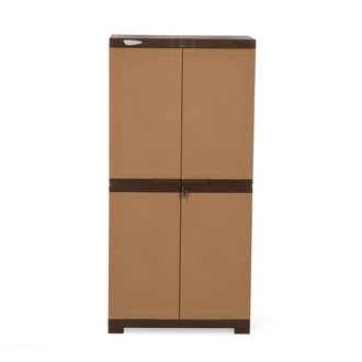 Nilkamal Freedom Mini Medium (FMM) Plastic Cabinet/Bookshelf (Sandy & Dark Brown)