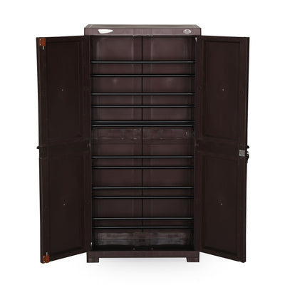 Nilkamal Freedom Large 18 (FMSC18) Shoe Rack Plastic Cabinet (Weather Brown)