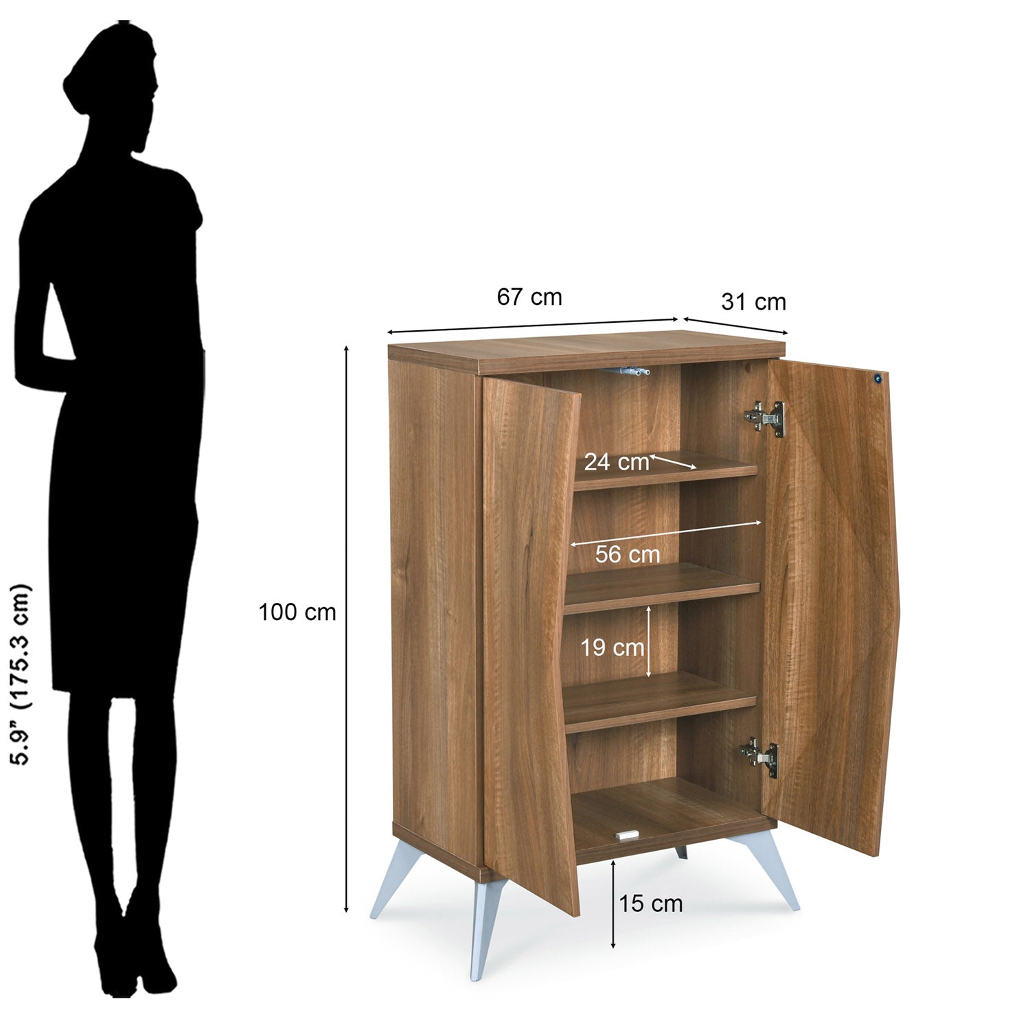 Buy Nilkamal Trixie Shoe Cabinet (Oak) Online In India