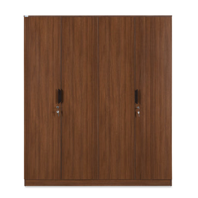 Nilkamal Milford 4 Door Wardrobe (Classic Walnut)