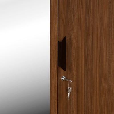 Nilkamal Milford 4 Door Wardrobe with Mirror (Classic Walnut)