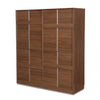 Nilkamal Milford 4 Door Wardrobe with Mirror (Classic Walnut)