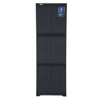 Nilkamal Freedom Large (FML) Plastic Storage Cabinet (Charcoal Grey)