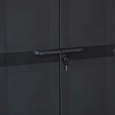 Nilkamal Freedom Large (FML) Plastic Storage Cabinet (Charcoal Grey) - Locker Closeup View