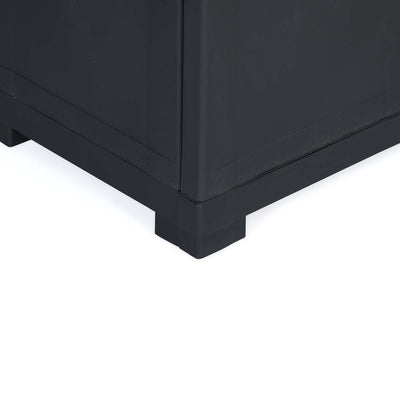 Nilkamal Freedom Large (FML) Plastic Storage Cabinet (Charcoal Grey) - Corner Closeup View