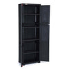 Nilkamal Freedom Large (FML) Plastic Storage Cabinet (Charcoal Grey) - Open Slight Side View