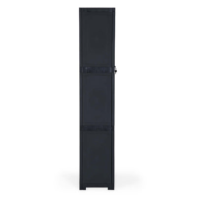 Nilkamal Freedom Large (FML) Plastic Storage Cabinet (Charcoal Grey) - Side View
