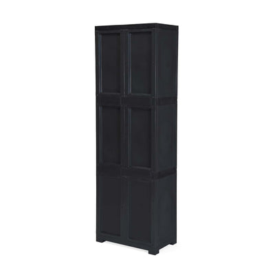 Nilkamal Freedom Large (FML) Plastic Storage Cabinet (Charcoal Grey) - Slight Back View
